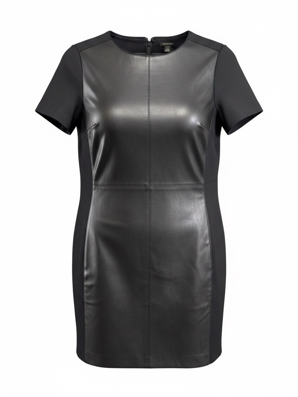 Ann Taylor Black Faux Leather Mini Sheath Dress